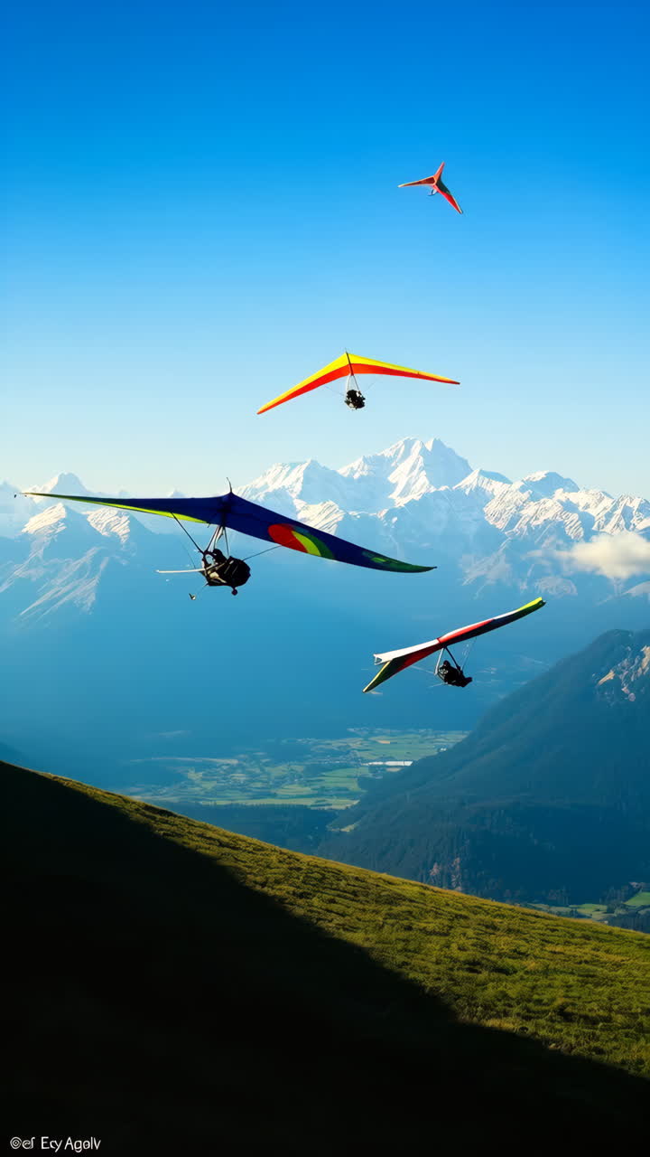 Hang Gliding over Majestic Mountains