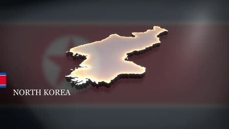 mapa animado en 3d de corea del norte