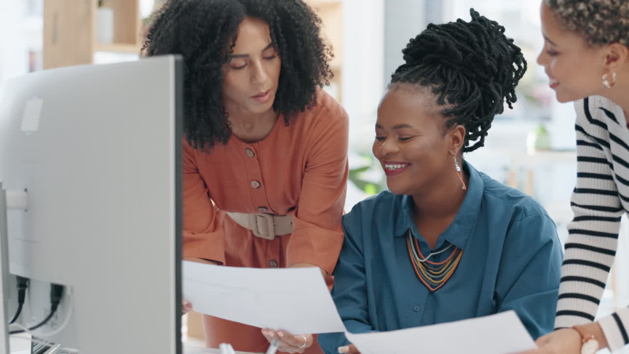 Business, staff or women brainstorming