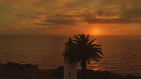 graded version of the sunset aerial video of the famous point vicente lighthouse