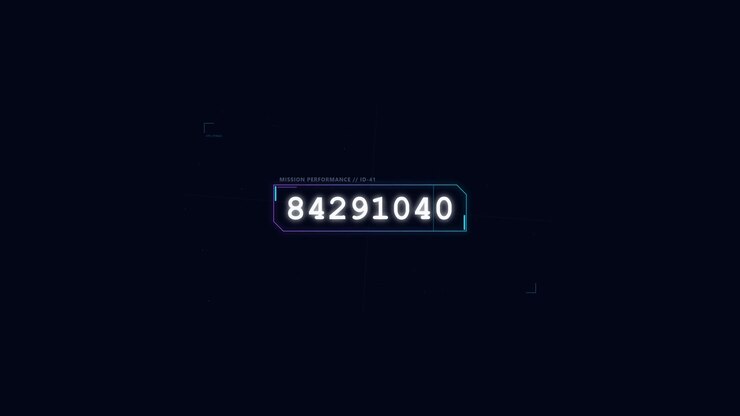 Digital HUD Interface Displaying Rapidly Increasing Numerical Data