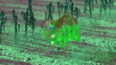 glowing camel in a desert landscape