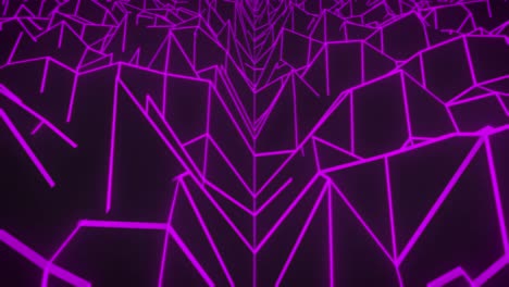 animación de montañas con contornos púrpuras brillantes en el mapa moviéndose en un bucle sin costuras