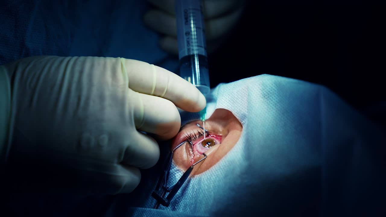 Laser modern cataract surgery. Professional ophtalmology healthcare.