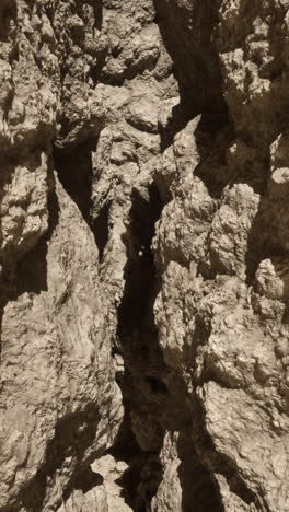 close-up of a rocky mountain formation