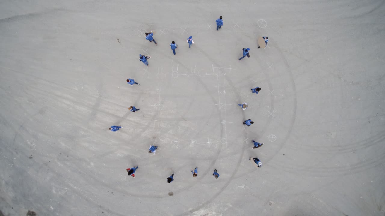 지상에서 패턴을 가진 그룹 활동