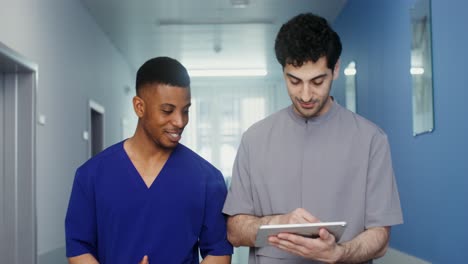 hospital staff discussing patient care