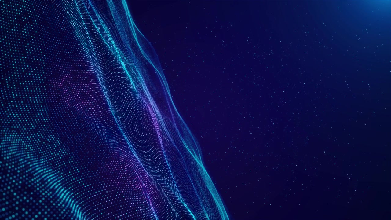 Abstrakt futuristiske partikler, bølgelinjer, partikelstrøm, scenebaggrund, datavisualisering