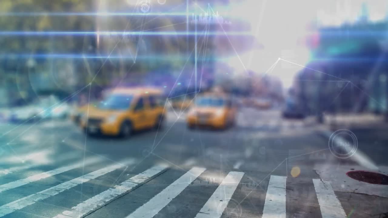 내부 데이터 연결을 가진 큰 불빛