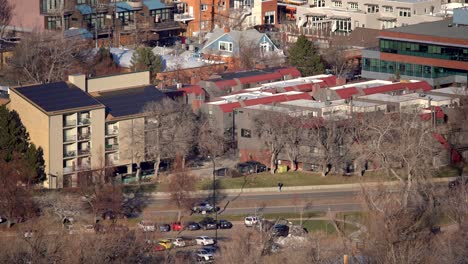 Aerial-view-of-the-streets-of-Boulder,-Colorado