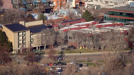 aerial view of the streets of boulder, colorado