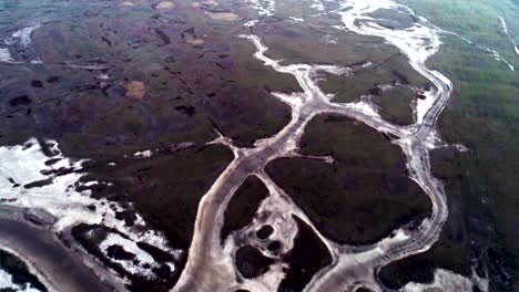 vista aérea de un paisaje de humedales