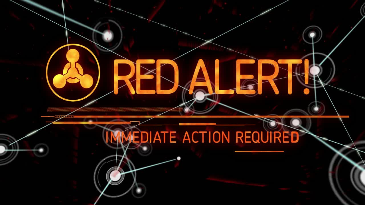 Reticle popping over HUD bars starting orange alert assembling cyan nodes growing signaling urgency