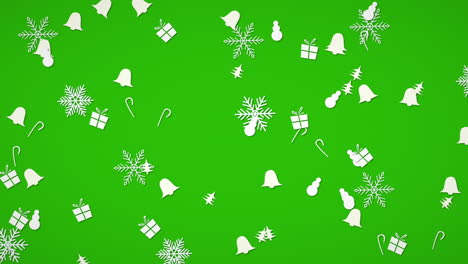 feliz año nuevo y feliz navidad con campanas y copos de nieve 2