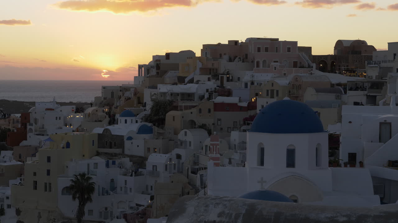 puesta de sol de santorini oia