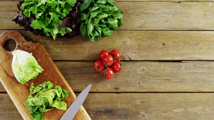 Vegetables on wooden table