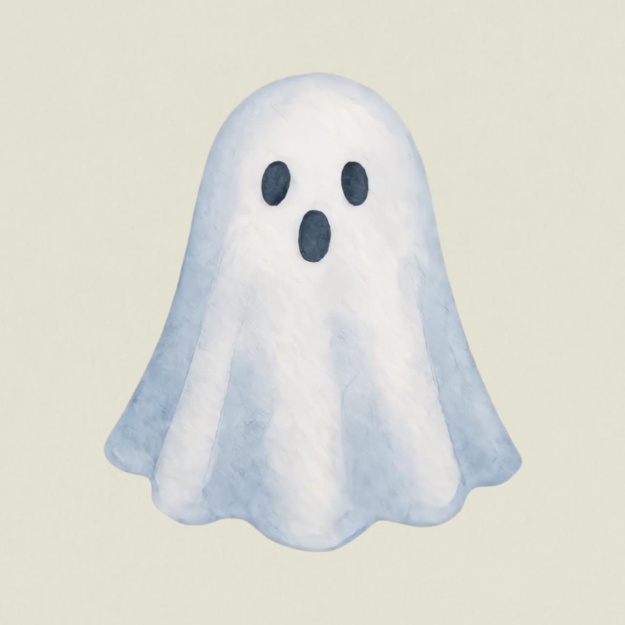 Cute cartoon ghost illustration animation isolated asset, transparent 4K video, alpha channel