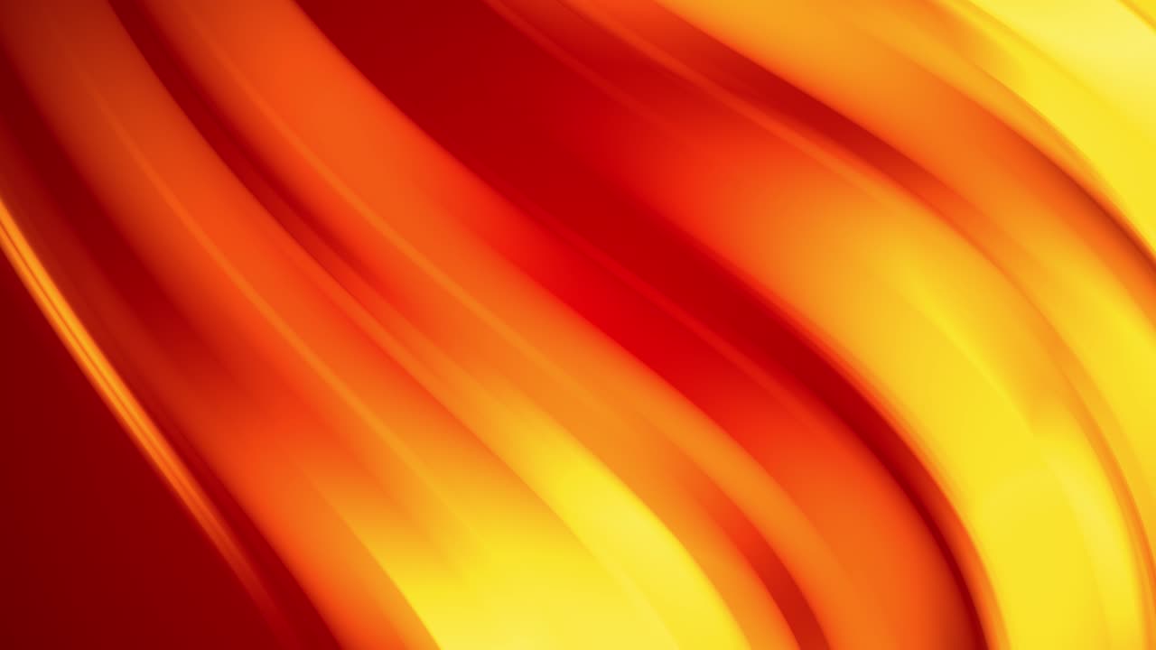 En rödgul gradient i en ljus eldfärg ändras långsamt och cykliskt. 4k mjuk sömlös loopad abstrakt animation. 3d-rendering av böjda linjer. 20