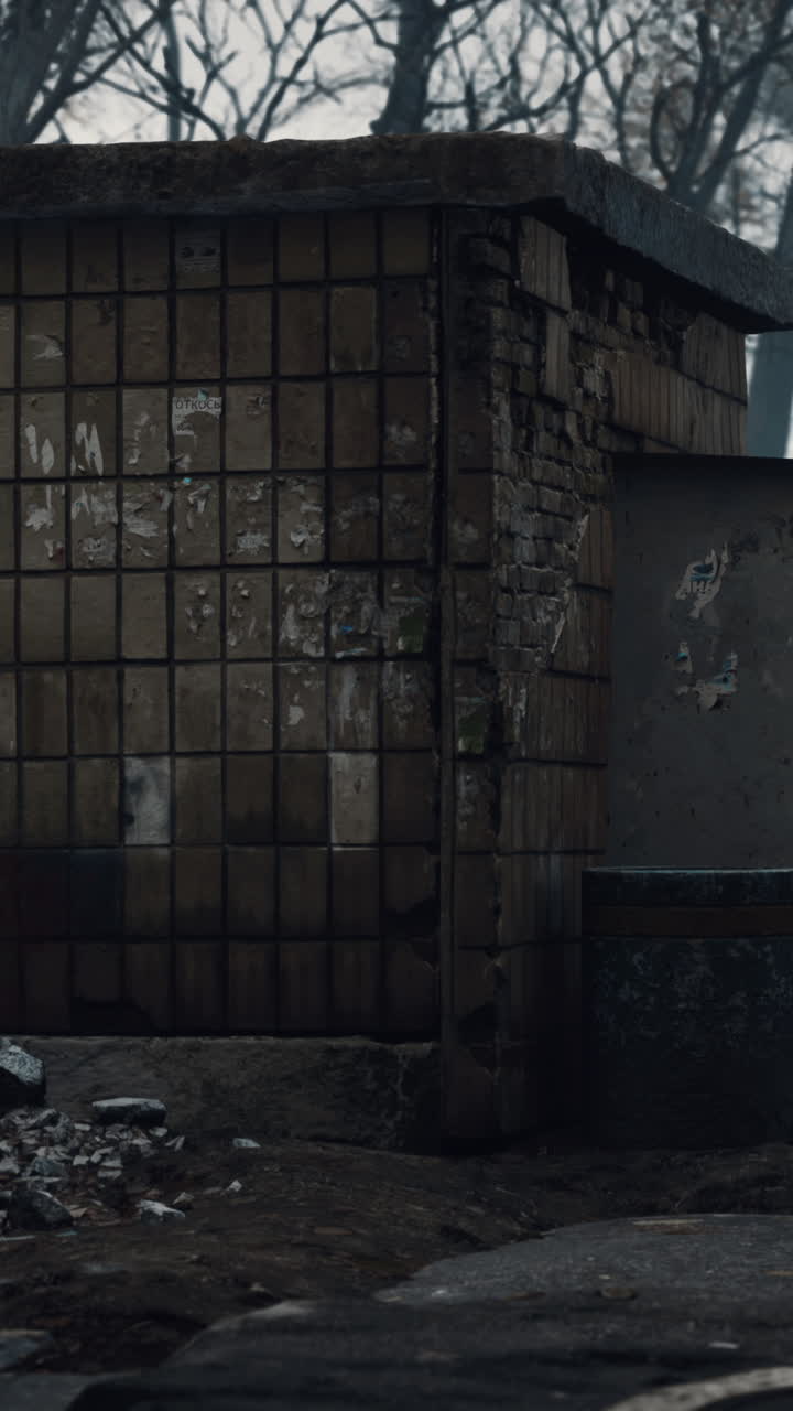 edificio abandonado en un parque