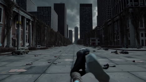 post-apocalyptic cityscape