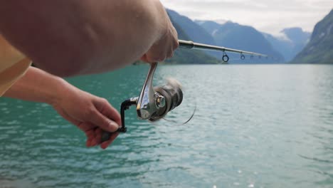 fishing on a beautiful norwegian fjord