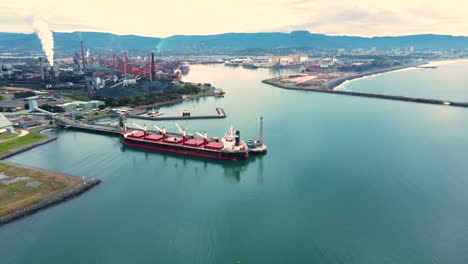 aerial drone view of port kembla, in the illawarra region of nsw