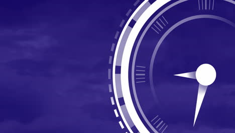 animation of clock moving over dark clouds