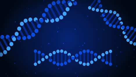 animation of dna strands over blue background