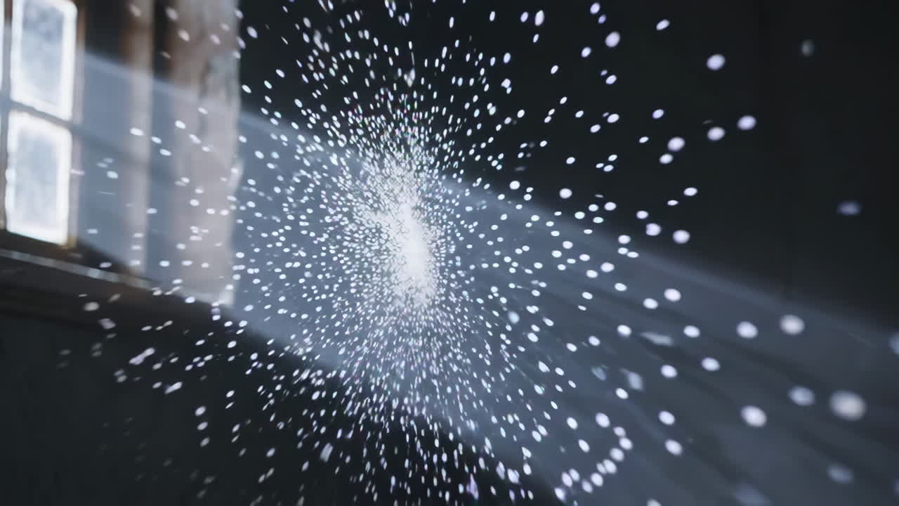 Sunlight streaming through a window, creating a light show