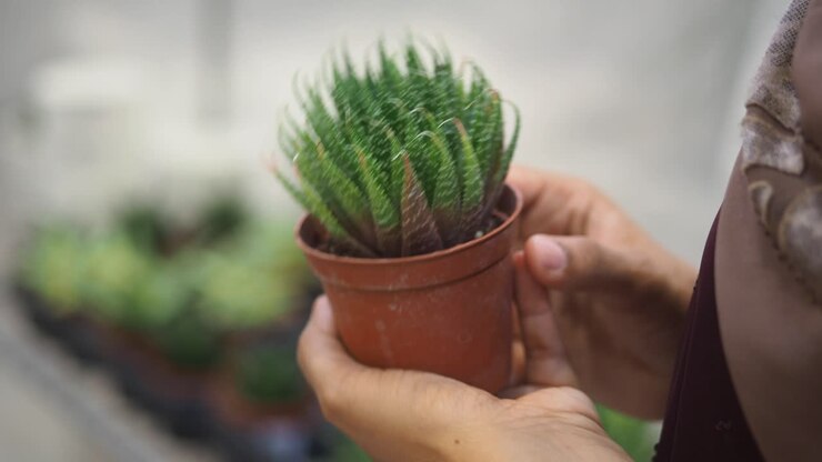 Pianta succulenta in mano