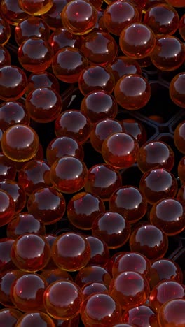 abstract design of orange spheres on a hexagonal grid