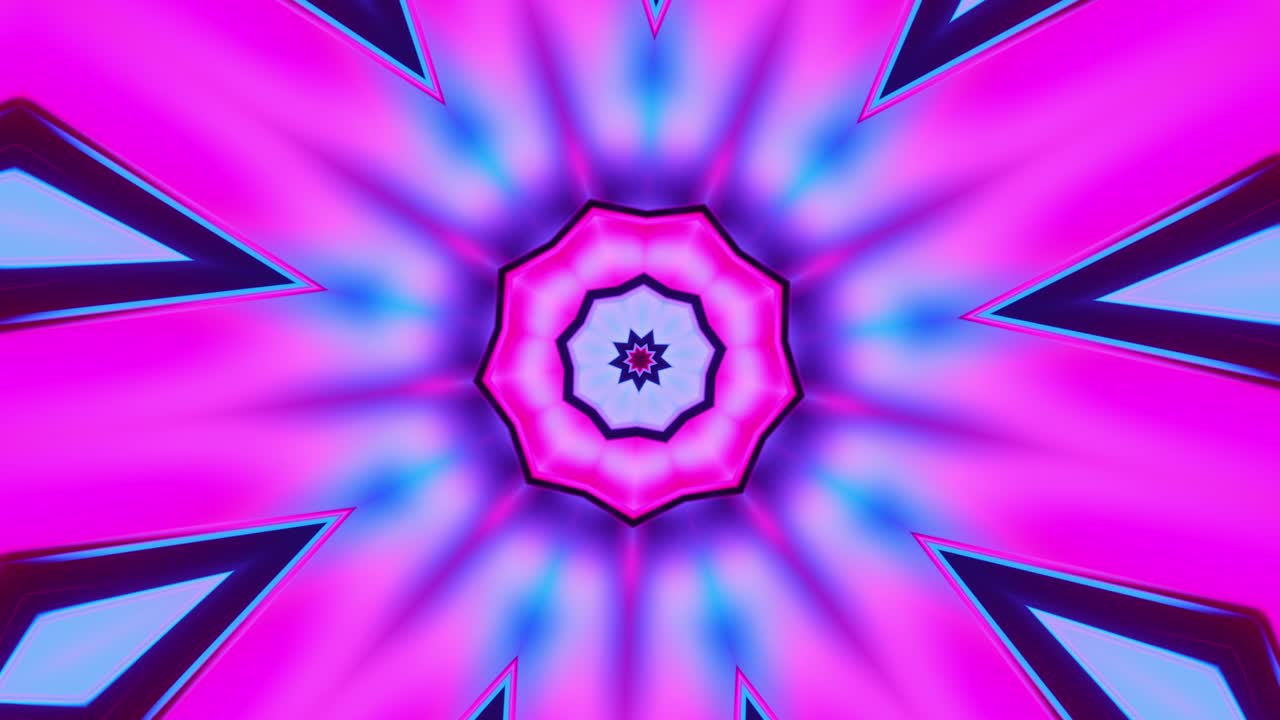 luz azul en forma de círculo. caleidoscopio vj bucle