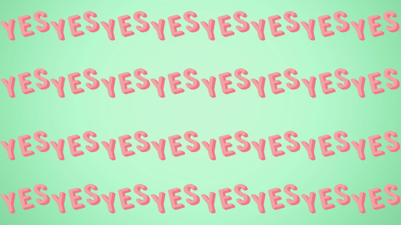 animación de texto múltiple de sí, sobre fondo azul