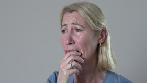 Woman-closeup-yawning-being-tired-and-overworked