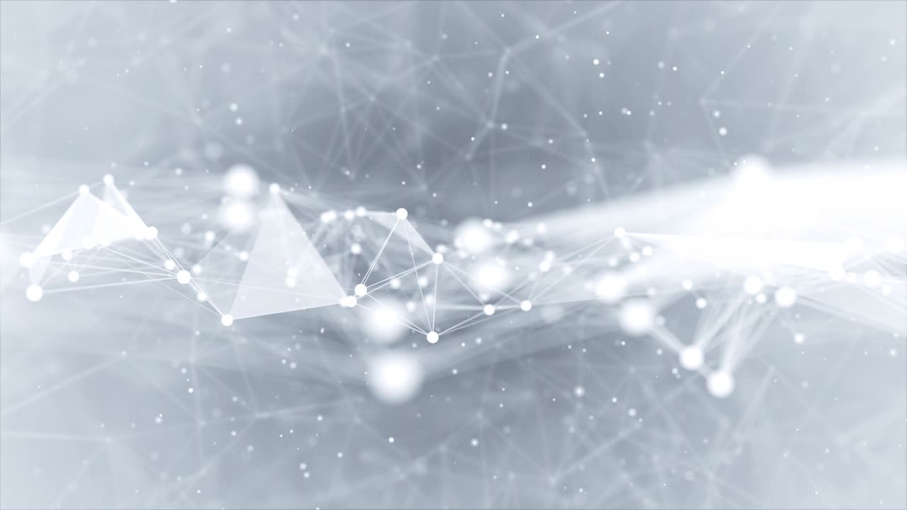 Blue fantasy abstract technology, engineering and science Loop background with particles