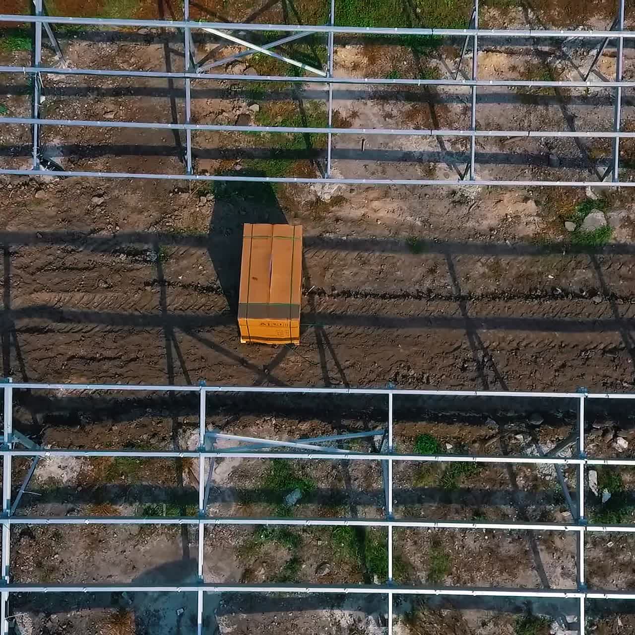 Solar power panel frames. Green energy. Electricity. Power energy pannels to be installed. Engineer on a solar plant