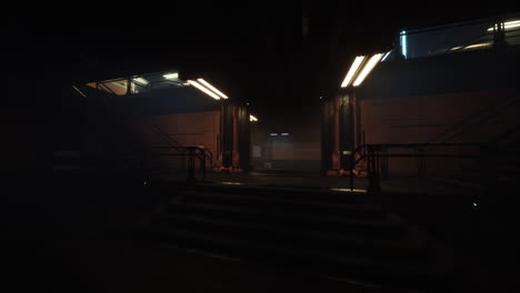 dark futuristic underground corridor