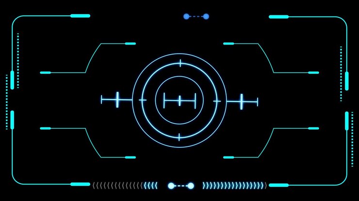 HUD Futuristic Elements Target Monitor User Control Interface Screen Panel