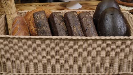 close-up of yeast-free and gluten-free bread on the shelves in the store.