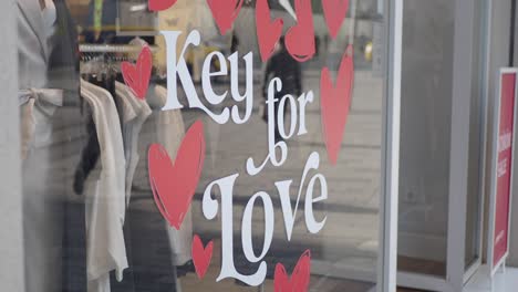 key for love valentines day window display