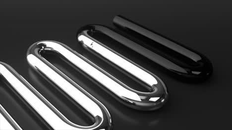 abstract 3d render of black and silver tubes