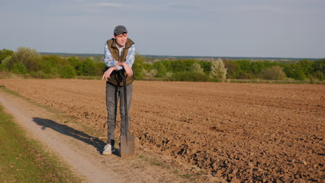 farmer resting in a field