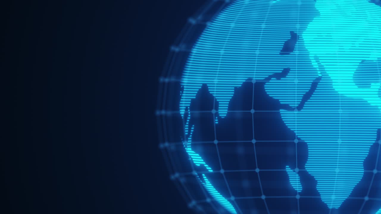Global network animation concept conveying the digital age and global connectivity computer