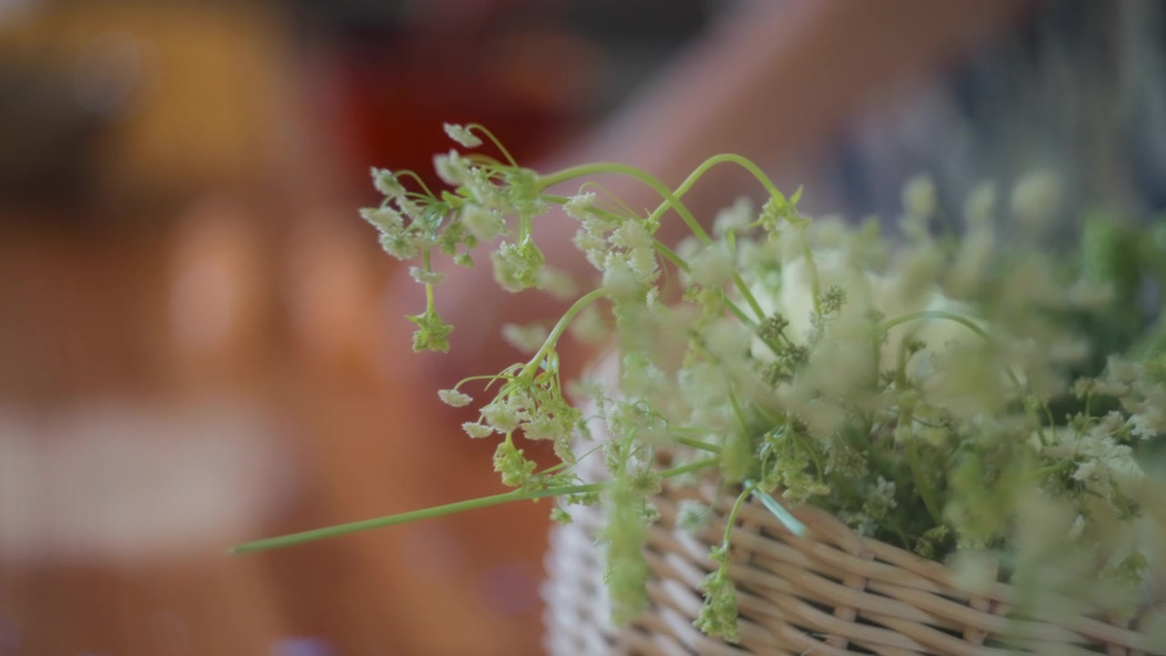 Fiori bianchi commestibili nel cesto