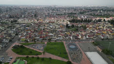 South-area-view-of-Bogota,-view-of-Monserrate-and-the-city-center