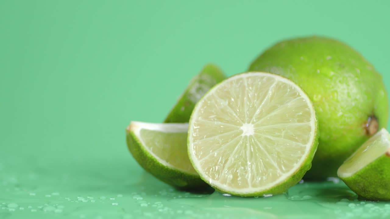 las rebanadas de limón giran lentamente.