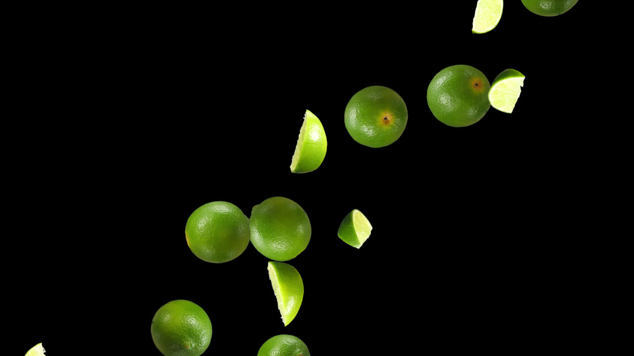 Lemons Falling With Alpha Channel