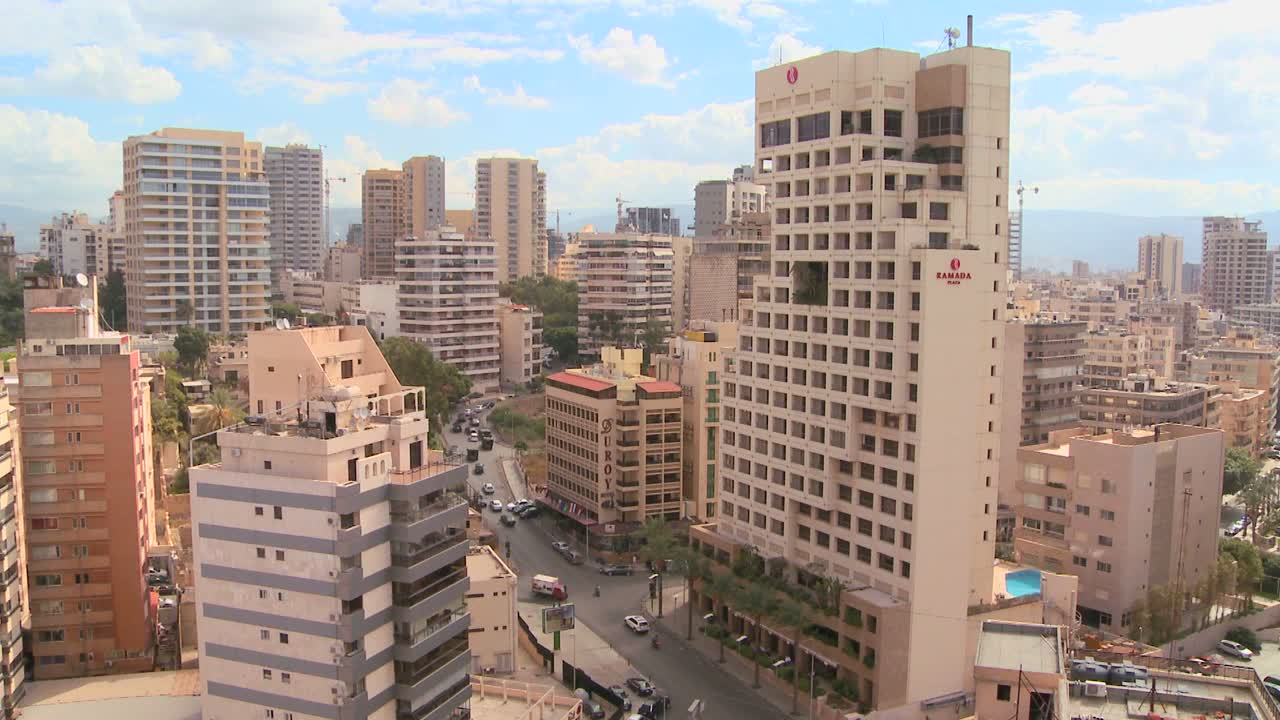 gran angular de un distrito de negocios en beirut, líbano