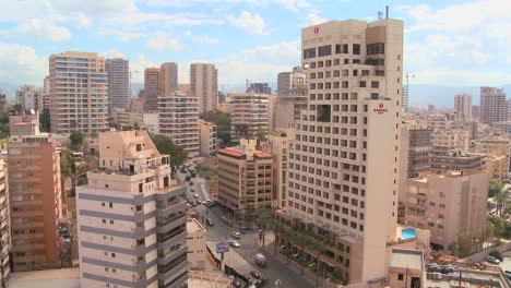 wide angle of a business district in beirut lebanon