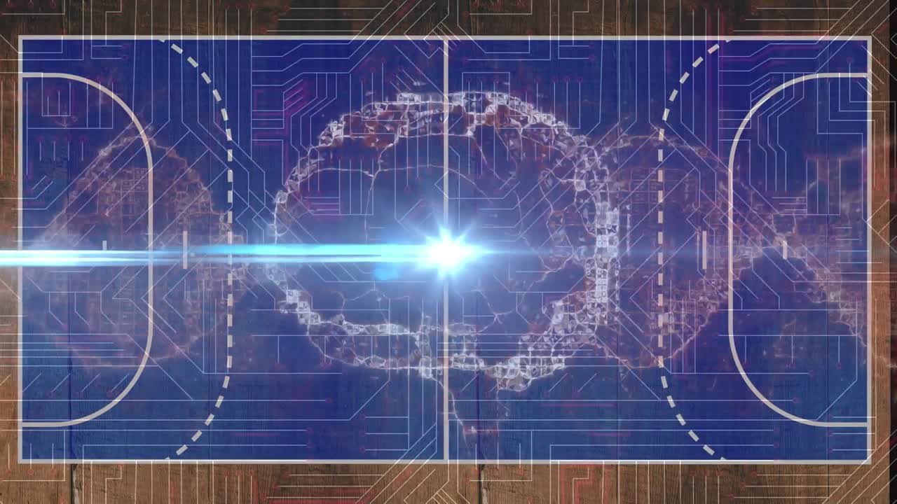 Animation of network of connections and globe in digital space